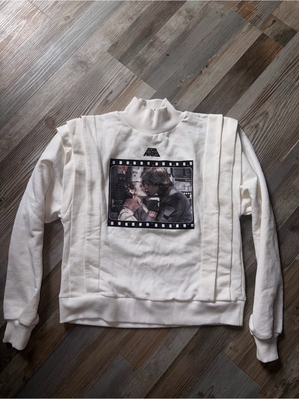 Zara White Star Wars Turtleneck Graphic Sweater